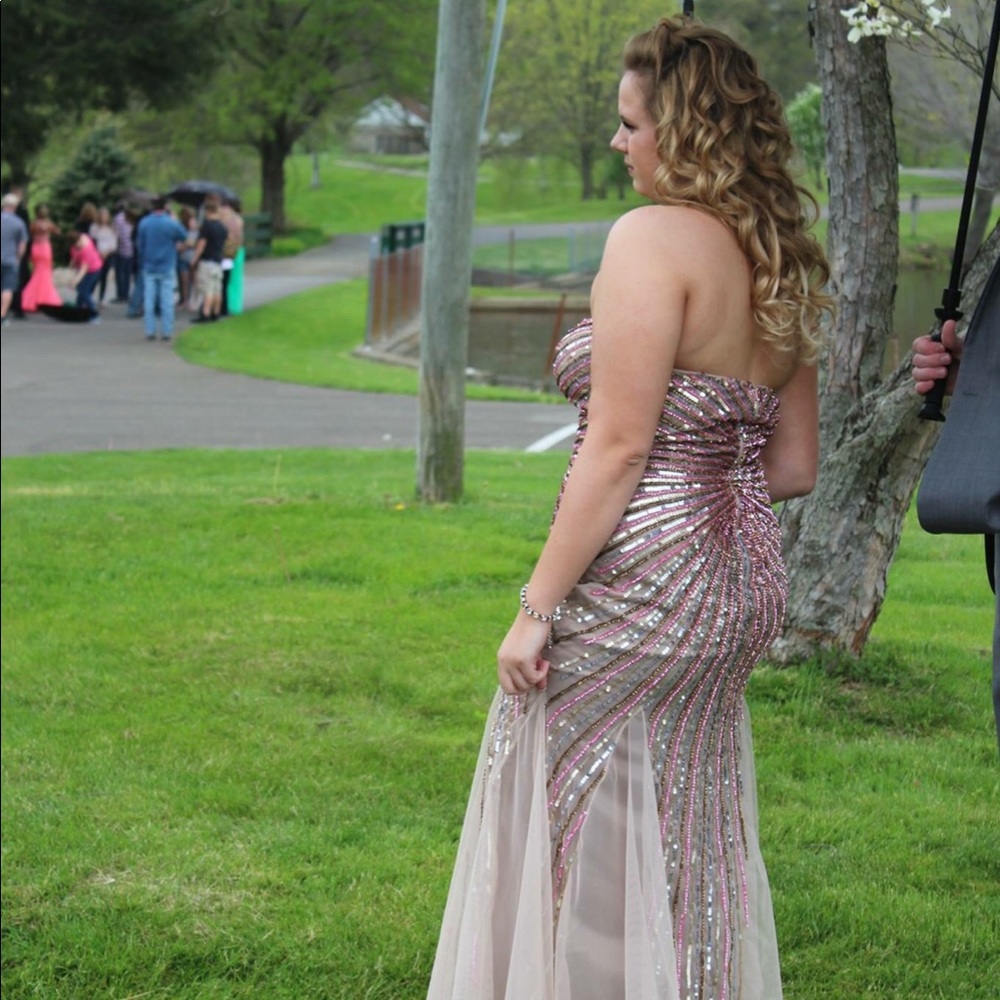 Shail K sequin prom dress